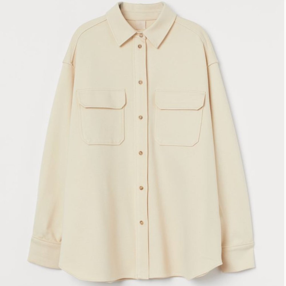 NWT - H&M Cream Shirt Jacket Shacket